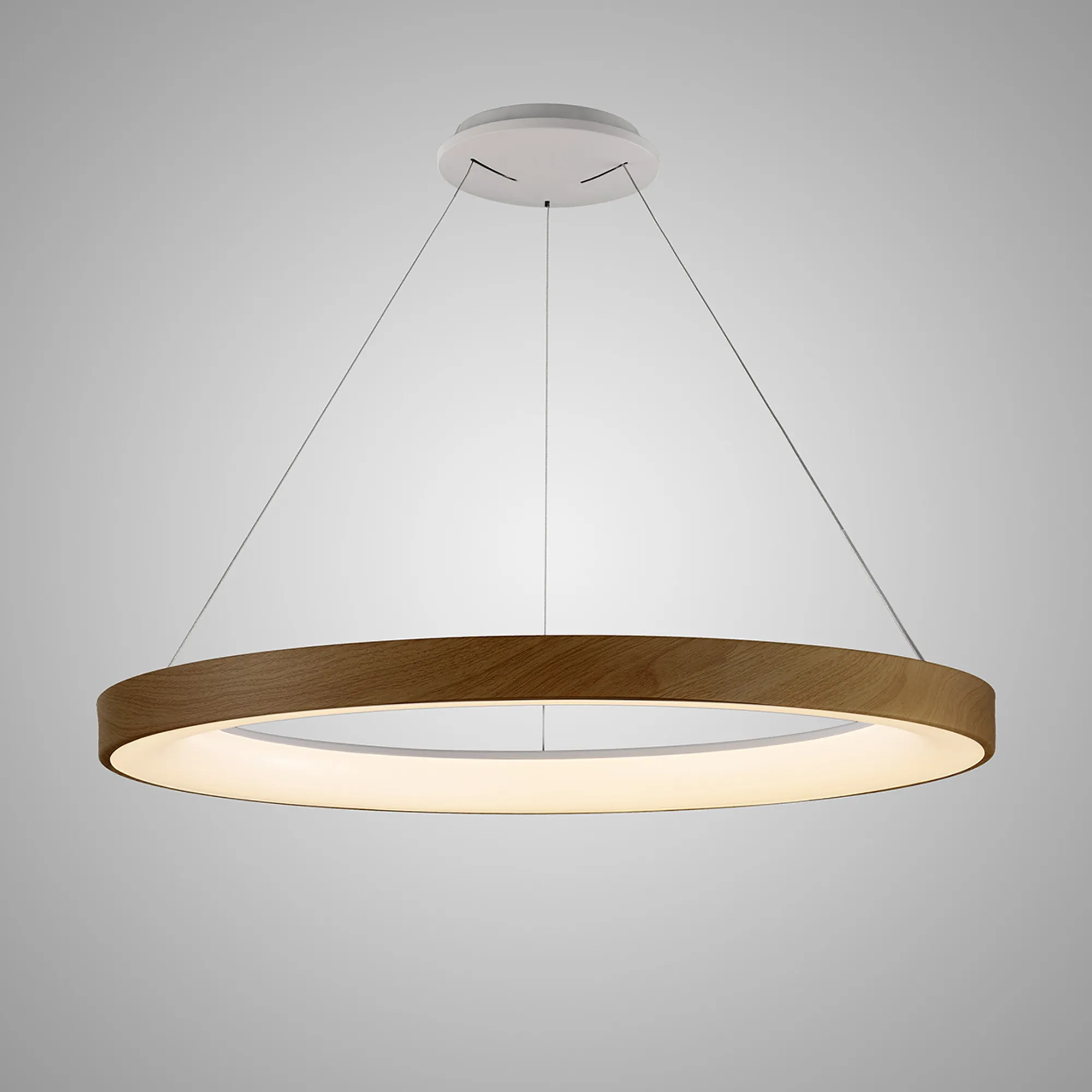 Niseko Dimmable Pendant Ring 66W LED With Remote Wood M8015  Mantra Fusion Niseko Wood